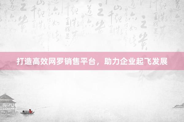 打造高效网罗销售平台，助力企业起飞发展
